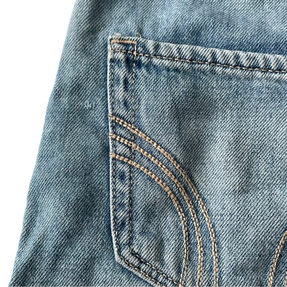 Hollister Womens Skirt Size 29 Ultra High Rise Denim Distressed Light Wash Skirt - Picture 4 of 11